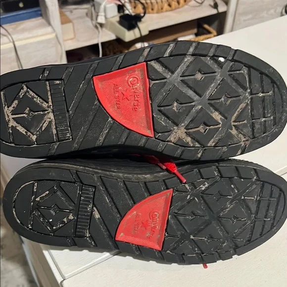 Converse Street Hiker Black with Red Lace High-Top Sneakers - Picture 10 of 15